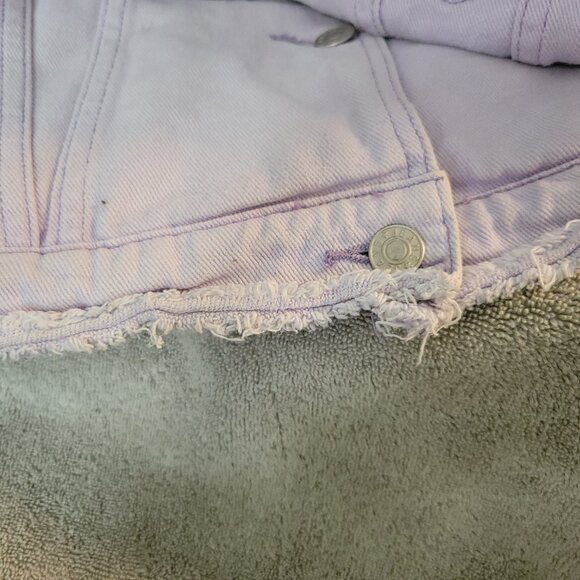 Light Purple Distressed Denim Jacket - Picture 10 of 10